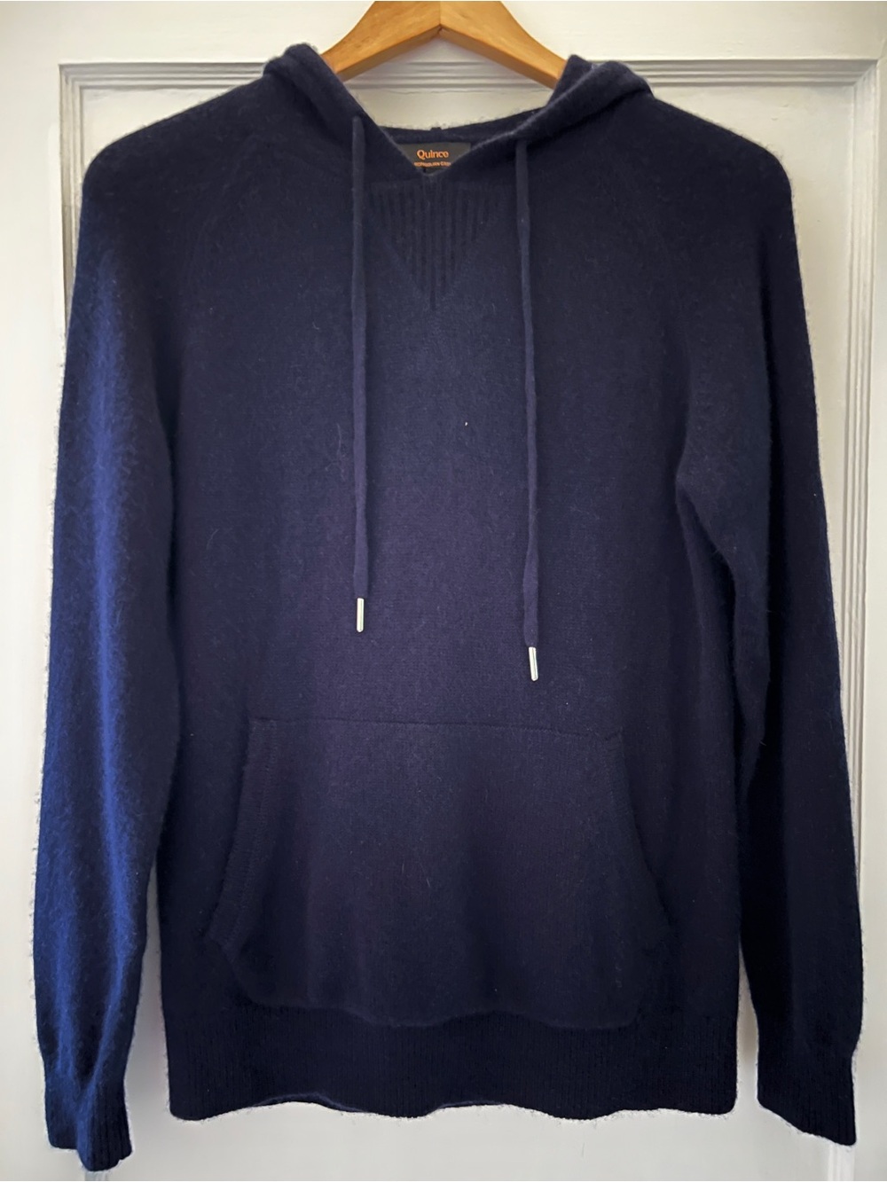 Quince 100% Mongolian Cashmere Hoodie Sweater Navy Size S